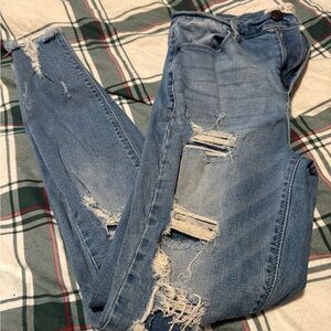 Mudd Women's Distressed Light Blue Skinny Jeans